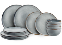 ONA Dinnerware Set Duna Blue - 12-piece / 4 people - 4 dinner plates, 4 side plates, and 4 bowls