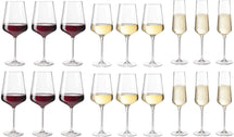 Leonardo Wine glass set Puccini (Red wine glasses & White wine glasses & Champagne glasses) - 18 piece set