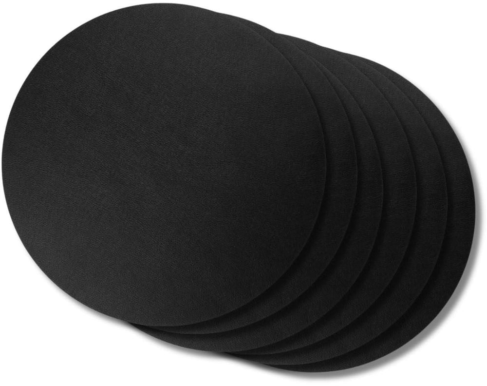 Jay Hill Placemats - Vegan leather - Black - ø 38 cm - 6 pieces