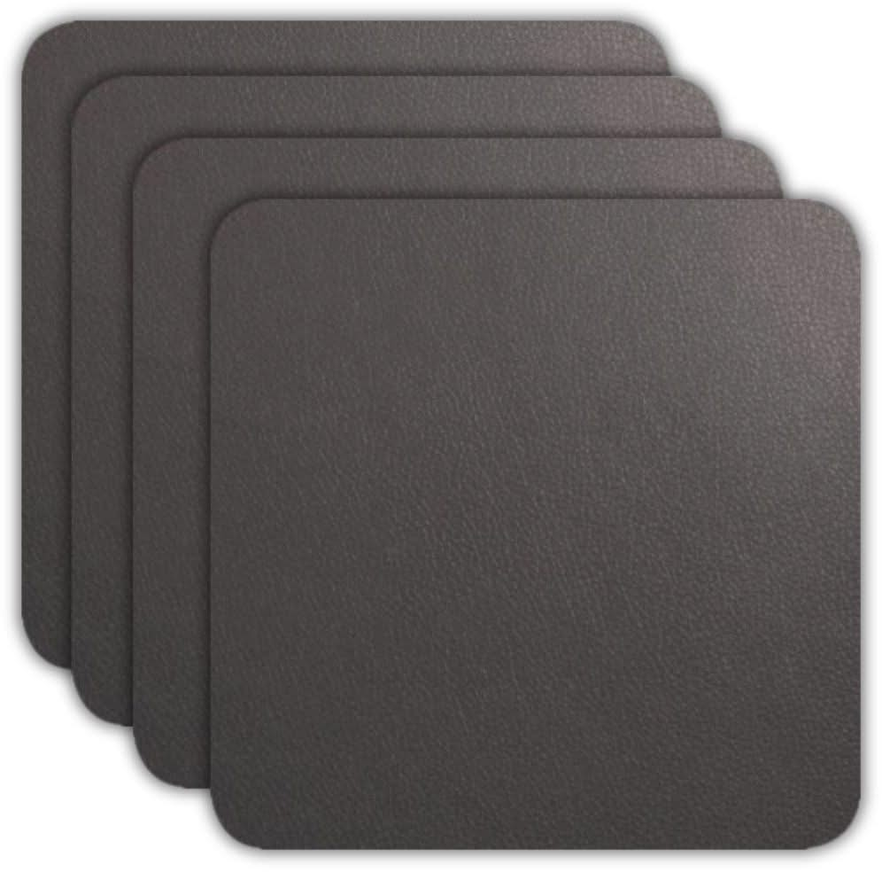 ASA Selection Coasters - Leather Optic Fine - Basalt - 10 x 10 cm - 4 Pieces