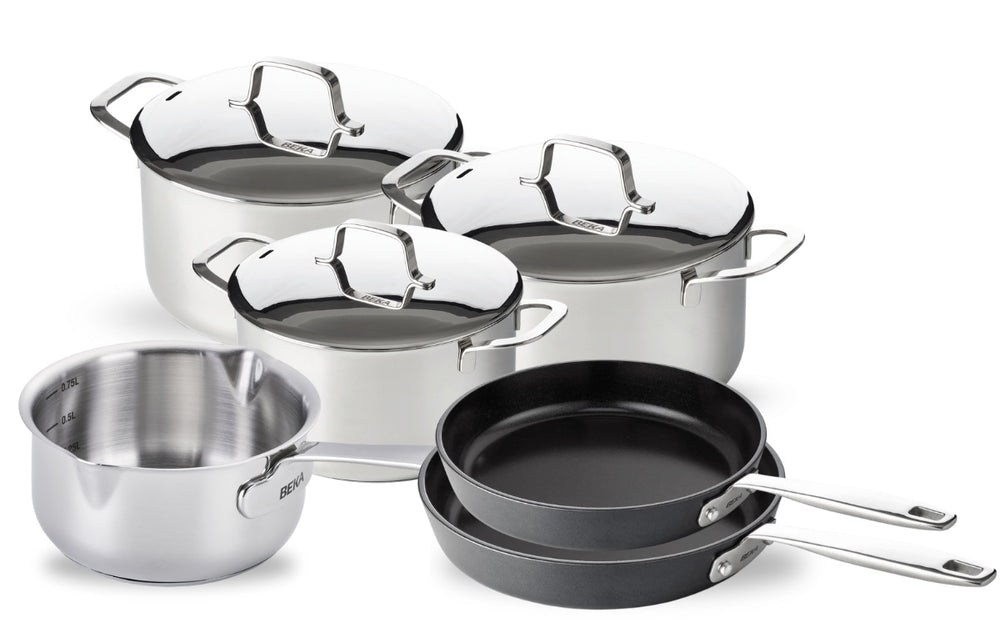 Beka Cookware Set Maestro 6-Piece - without / ceramic non-stick coating - suitable for all heat sources (Cooking pots, Saucepan & Frying pans)