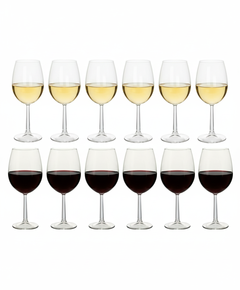 Cookinglife Wine Glass Set Milena 12-Piece - Red Wine Glasses + White Wine Glasses