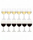 Cookinglife Wine Glass Set Milena 12-Piece - Red Wine Glasses + White Wine Glasses