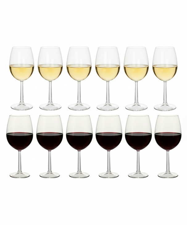Cookinglife Wine Glass Set Milena 12-Piece - Red Wine Glasses + White Wine Glasses