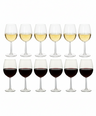 Cookinglife Wine Glass Set Milena 12-Piece - Red Wine Glasses + White Wine Glasses