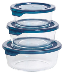 Sareva Cook & Fresh Glass Food Storage Tray - Round - 3-Piece