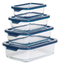 Sareva Cook & Fresh glass preserving container - Rectangle - 4-piece