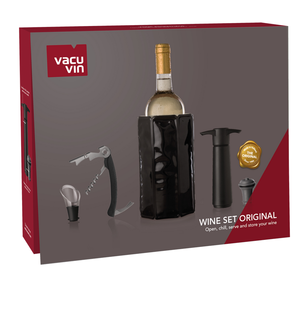 Vacu Vin Wine Set Original - Black - 5 piece set