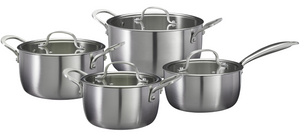 Cookinglife Cookware Set Signature Steel 4-Piece - Stainless Steel - Cooking pot ø 16, 20 and 24 cm and Saucepan ø 17.5 cm - suitable for all heat sources