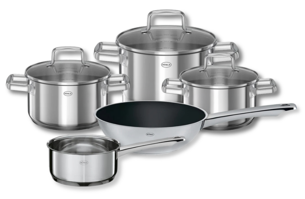Rosle Pan Set Moments - Cooking Pots + Lids, Saucepan & Wok ø 28 cm - 5 Piece