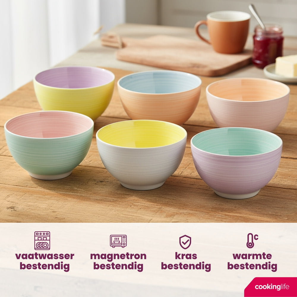 Cookinglife Soup Bowls / Bowls Pastel Harmony ø 14 cm - 6 pieces