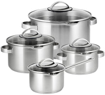 Sola Cookware set Pearl - 4-piece - Induction suitable - stainless steel - Cooking pan ø 16 / 18 / 20 cm -. sauce pan ø 16 cm