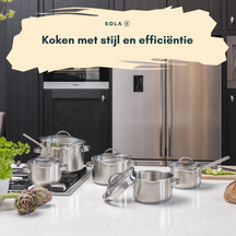 Sola Cookware set Pearl - 4-piece - Induction suitable - stainless steel - Cooking pan ø 16 / 18 / 20 cm -. sauce pan ø 16 cm