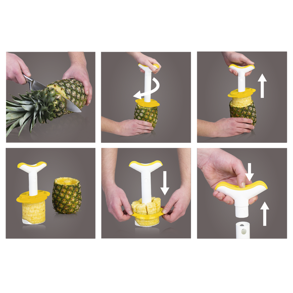 Vacu Vin Pineapple Cutter Rings and Pieces - White / Yellow