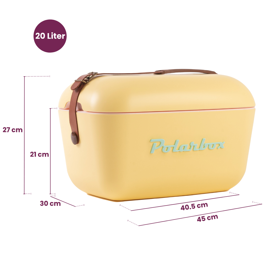 Polarbox Cool Box with Shoulder Strap - Yellow Cyan - 20 Liters