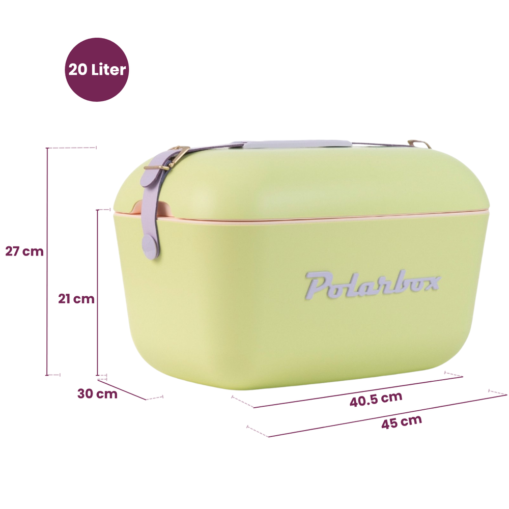 Polarbox Cool Box with Shoulder Strap - Lime Lilac - 20 Liters
