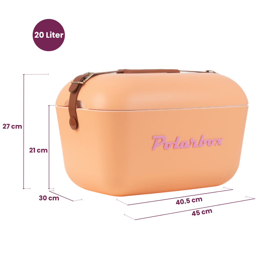 Polarbox Cool Box with Shoulder Strap - Orange Sorbet - 20 Liters