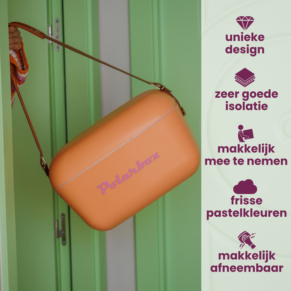 Polarbox Cool Box with Shoulder Strap - Orange Sorbet - 20 Liters