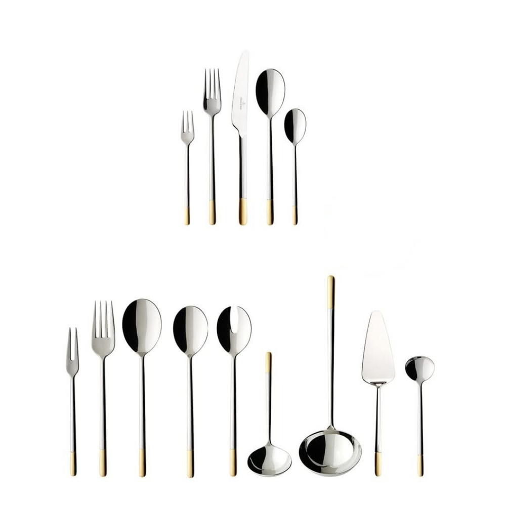 Villeroy & Boch Cutlery set Ella - stainless steel - 70-piece / 12 people - Gold-plated