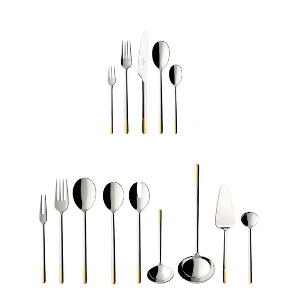 Villeroy & Boch Cutlery set Ella - stainless steel - 70-piece / 12 people - Gold-plated