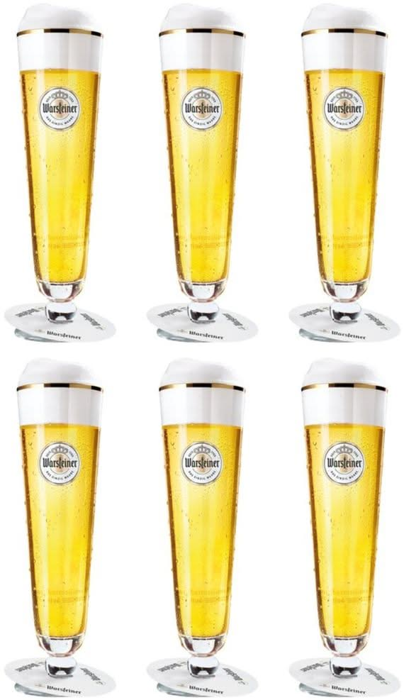 Warsteiner Beer glasses on Foot - 200 ml - 6 pieces