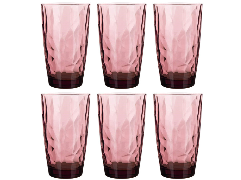 Bormioli Rocco Long drink glasses Diamond - Purple - 470 ml - 6 pieces