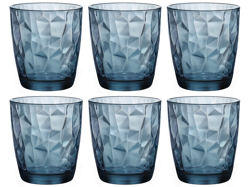 Bormioli Rocco Water glasses Diamond - Blue - 390 ml - 6 pieces