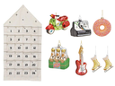 Sareva Advent calendar - with 6 baubles - House - White