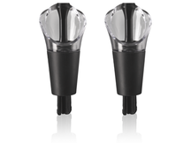 Vacu Vin Wijnschenker and wine stopper - 2-in-1 - Black - 2 pieces