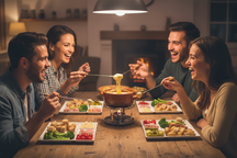 Cookinglife Fondue plates / Gourmet plates / Barbecue plates - 5 compartments - White - 24 x 24 cm - 4 pieces