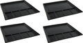 Fondue plates / Gourmet plates / BBQ-plates - 5 compartments - Black - 24 x 24 cm - 4 pieces