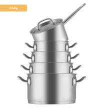 Sola Cookware Set Profiline Deluxe - Stainless Steel - Cooking Pots ø 16, 18, 20, 24 cm & Saucepan ø 16 cm - Suitable for induction - 5 Pieces