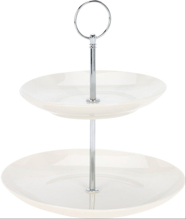 Cookinglife Etagere / Serveertoren - Porselein - ø 17 & 21 cm - 2-laags