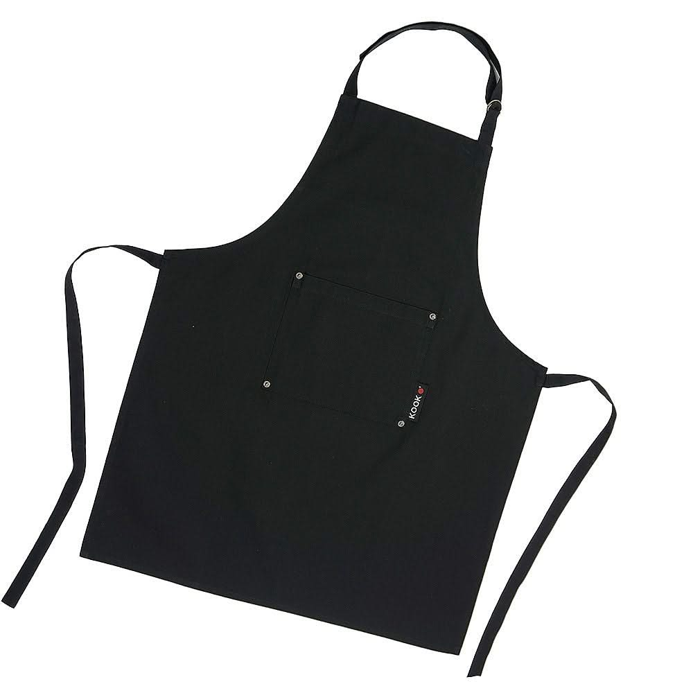 KOOK Kitchen Apron Uni Black 90 x 70 cm