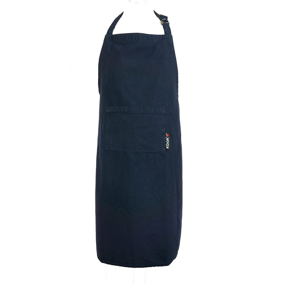 KOOK Kitchen Apron Washed Uni Navy 90 x 70 cm