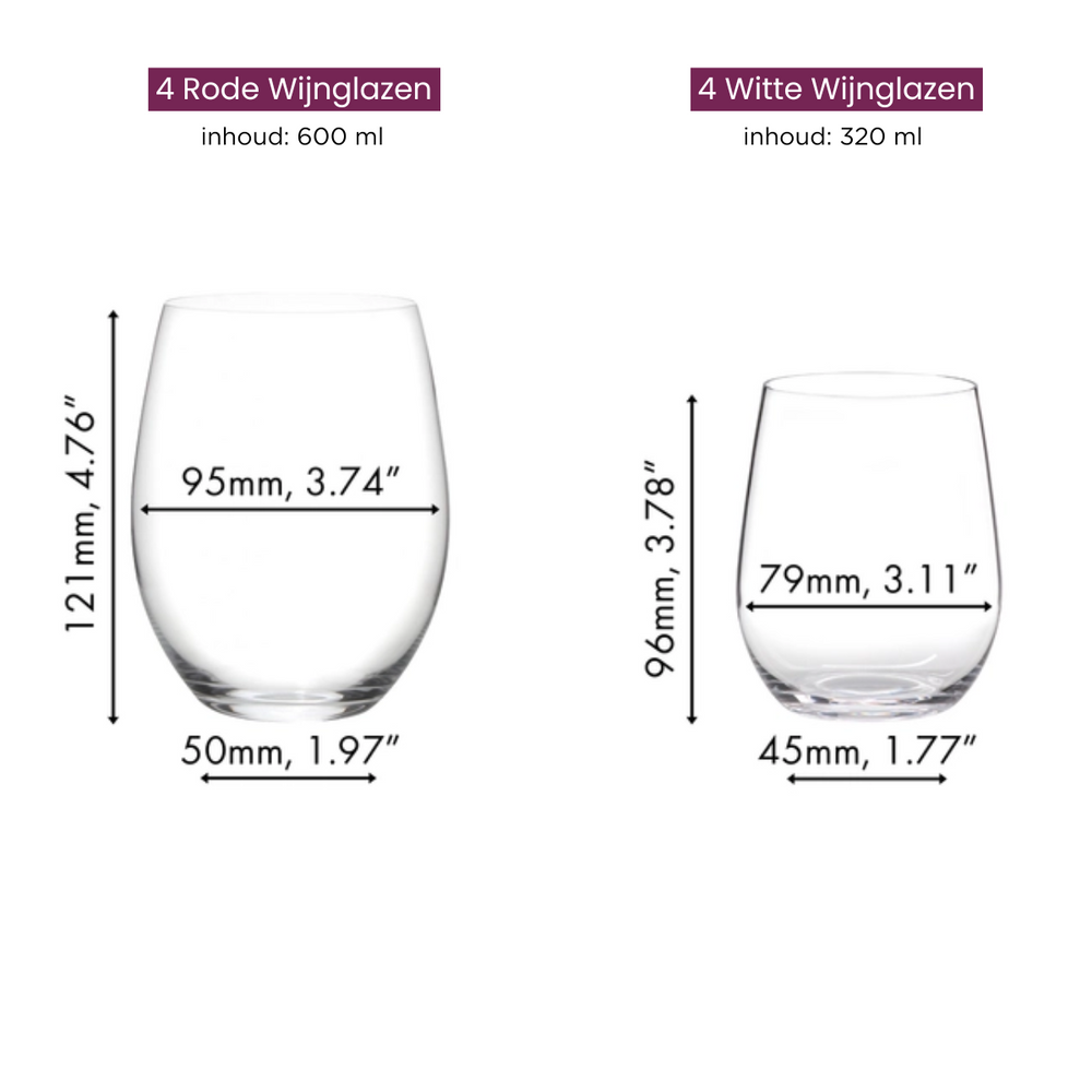 Riedel Wine Glasses Set O Wine - Pay 6 Get 8