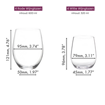 Riedel Wine Glasses Set O Wine - Pay 6 Get 8