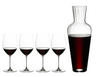 Riedel Wine Glass Set - Red Wine Glasses - Veritas - Cabernet/Merlot + Wine Friendly Decanter