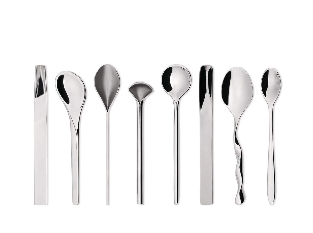 Alessi Il Caffe coffee spoons - MSPOONSET - 8 Pieces - by David Chipperfield