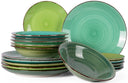 Cookinglife Dinnerware Set Delice Green 18-piece / 6 people - 6 dinner plates, 6 pasta bowls, and 6 side plates