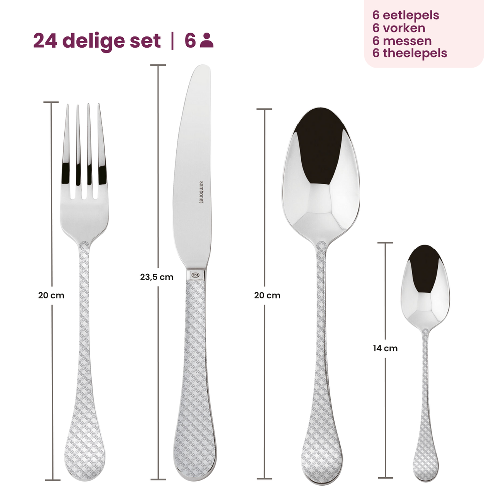 Sambonet Cutlery set Taormina - Gold - 24 pieces / 6 people