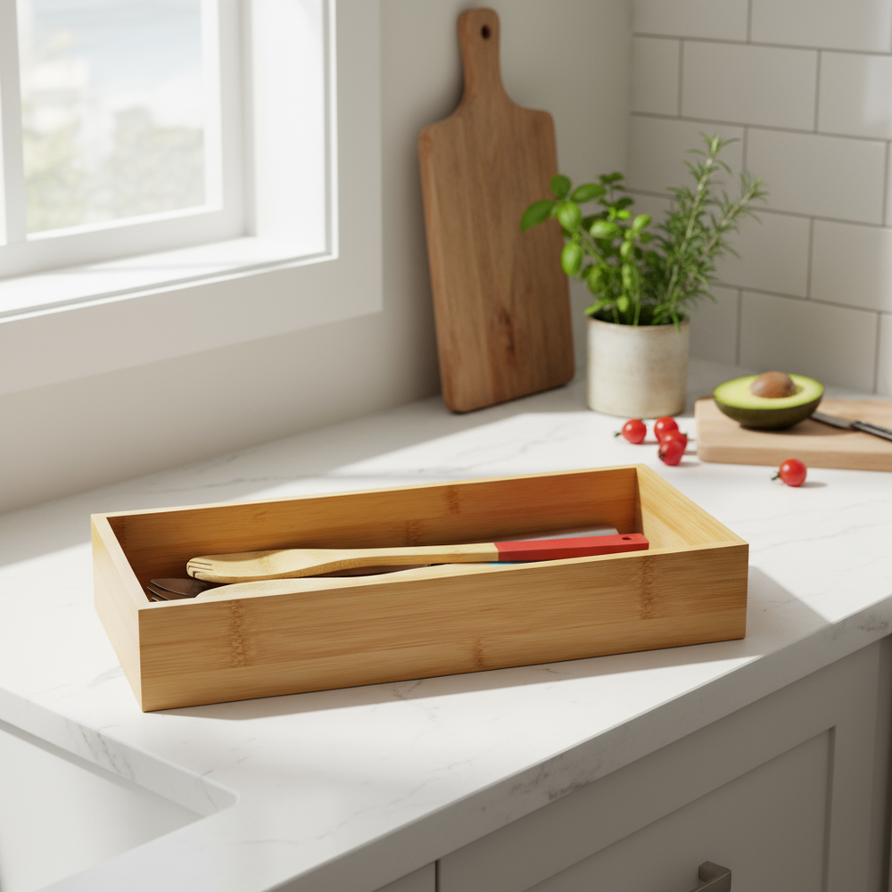 Cookinglife Cutlery tray - Bamboo - 38 x 15 x 7 cm