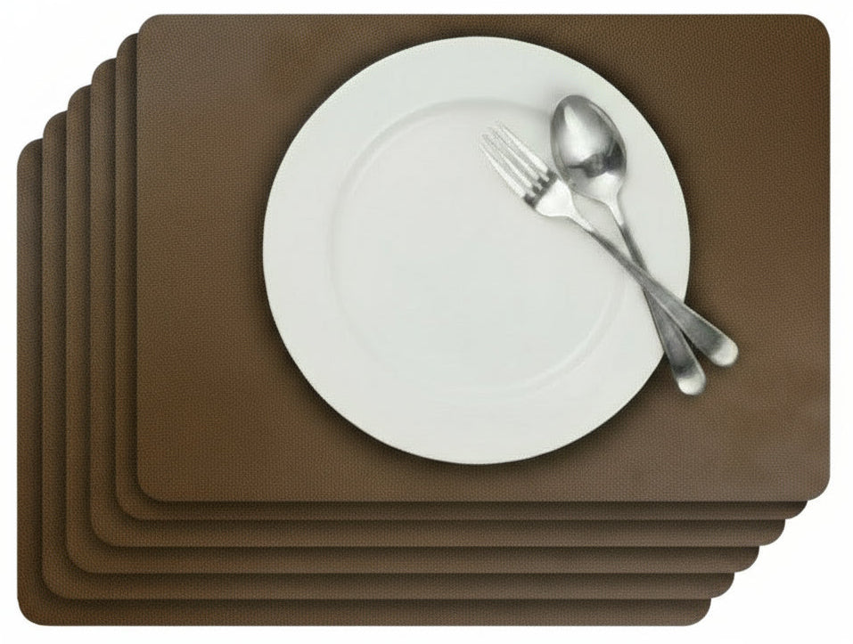Cosy & Trendy Placemats Leather Look Lead Gray 43 x 30 cm - 6 pieces
