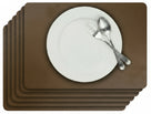 Cosy & Trendy Placemats Leather Look Lead Gray 43 x 30 cm - 6 pieces