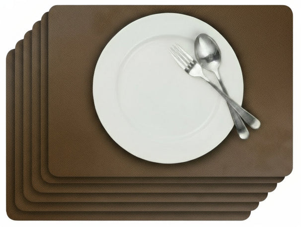 Cosy & Trendy Placemats Leather Look Lead Gray 43 x 30 cm - 6 pieces