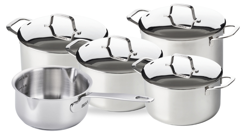 Beka Cookware Set Maestro 5-Piece - without non-stick coating - suitable for all heat sources (Cooking pots, Saucepan & Soup pot)