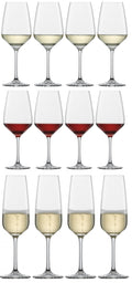 Schott Zwiesel Wine Glass Set Tulip - 12 Piece - Red & White Wine Glasses & Champagne Glasses