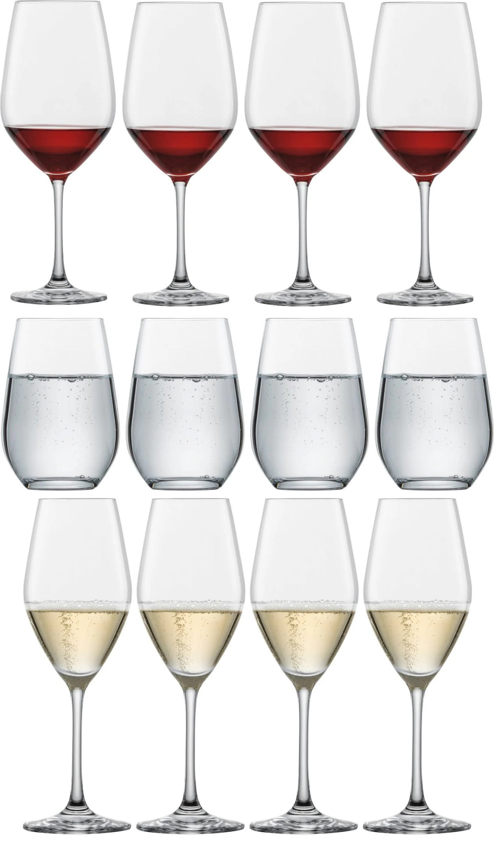 Schott Zwiesel Glass set Forté - 12 piece - Red Wine Glasses, Water Glasses and Champagne Glasses