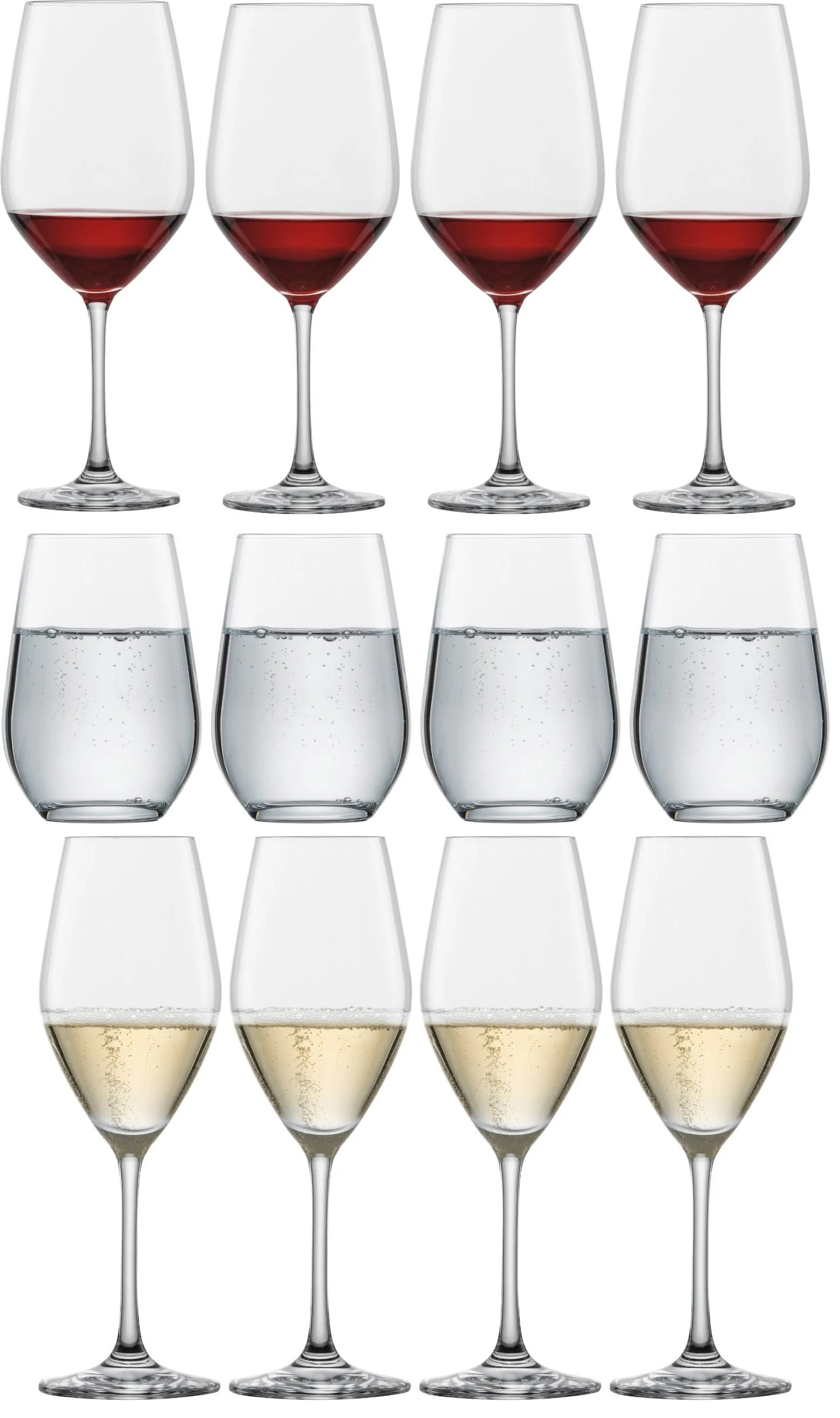 Schott Zwiesel Glass Set Forté - 12 Piece - Red Wine Glasses, Water Gl