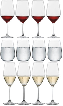 Schott Zwiesel Glass set Forté - 12 piece - Red Wine Glasses, Water Glasses and Champagne Glasses